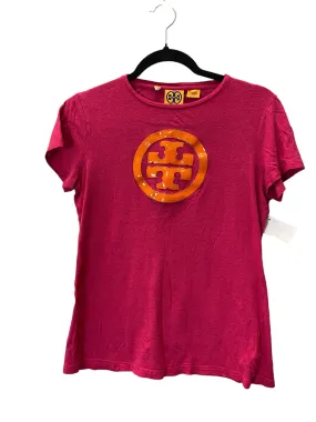 Top Short Sleeve Designer By Tory Burch In Orange & Pink, Size: S Fashionable Look