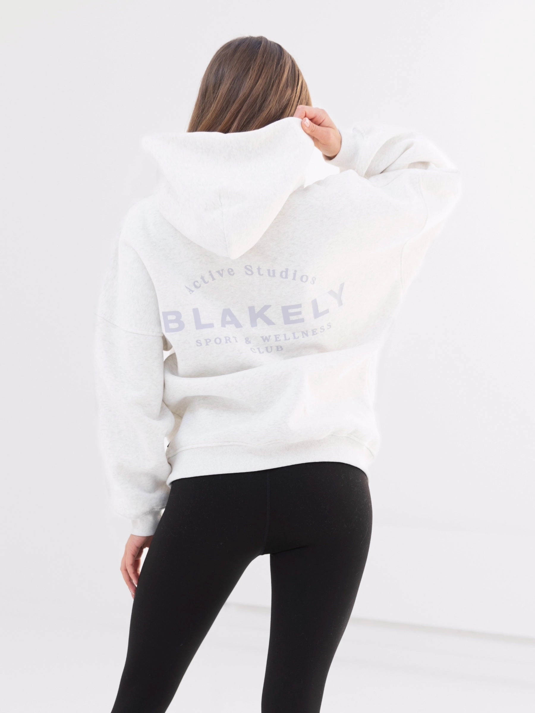 party costume horseback riding outfit Active Studios Oversized Hoodie - Marl White & Light Violet