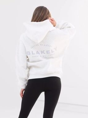 party costume horseback riding outfit Active Studios Oversized Hoodie - Marl White & Light Violet