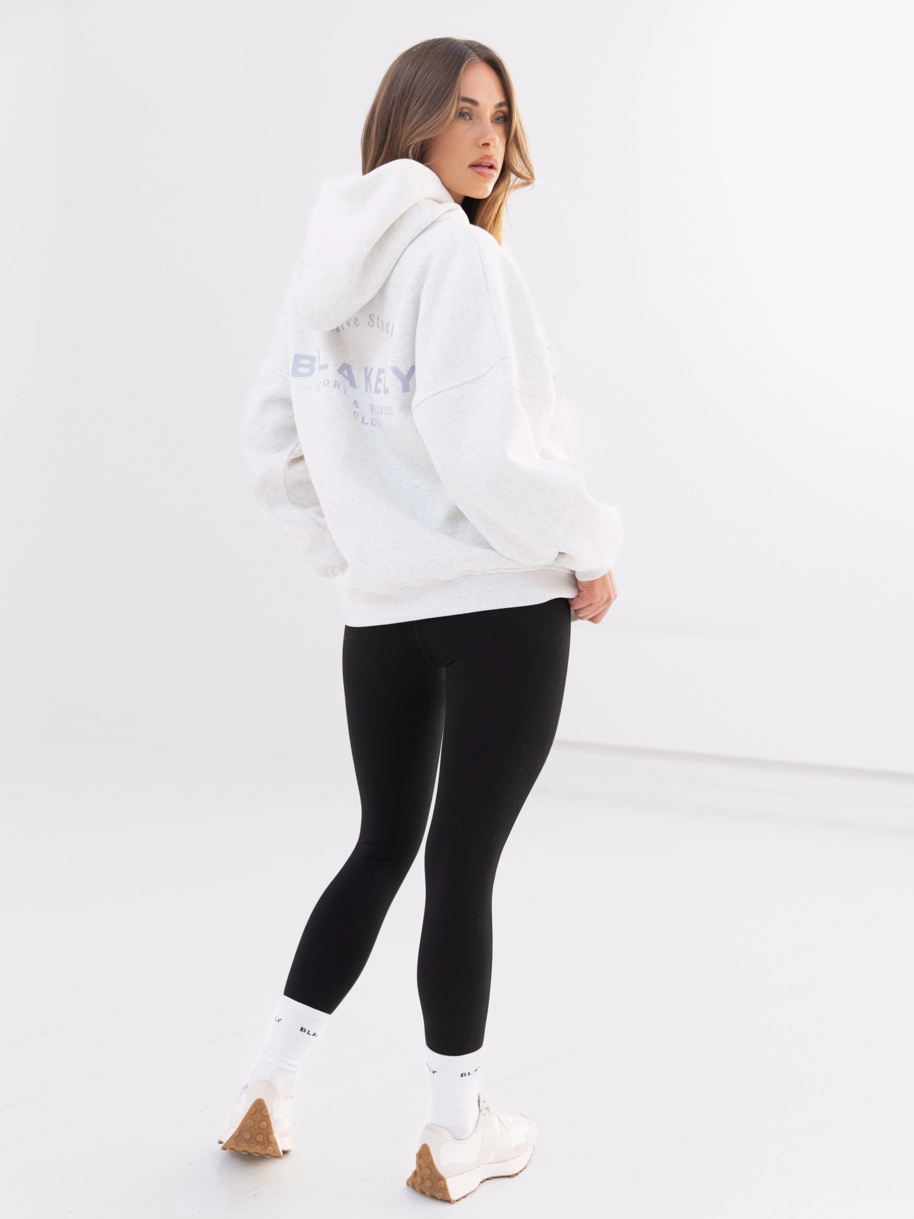 Active Studios Oversized Hoodie - Marl White & Light Violet Steampunk style Sustainable fashion