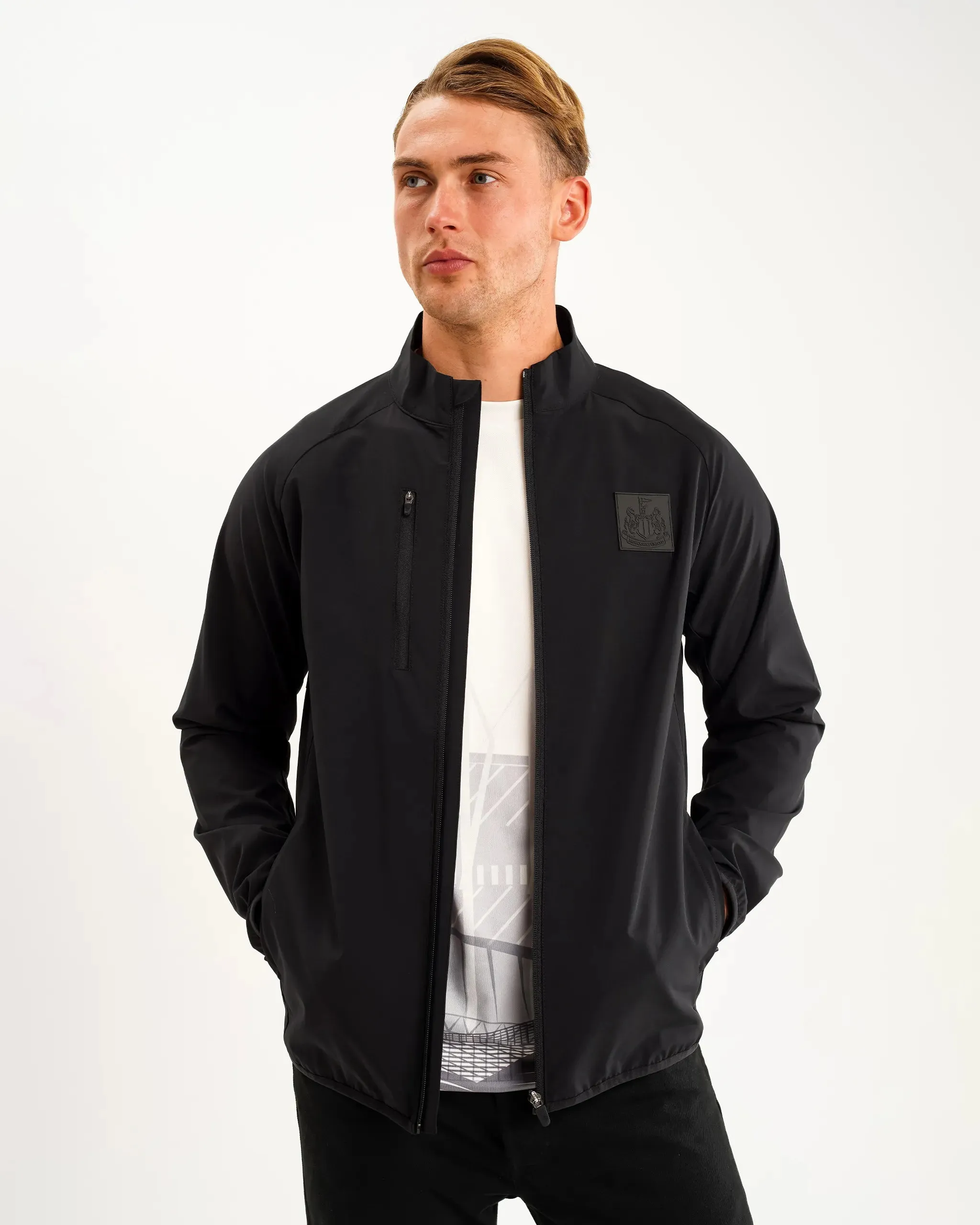 Taped Seam Technology Newcastle United Men's Black Raglan Jacket