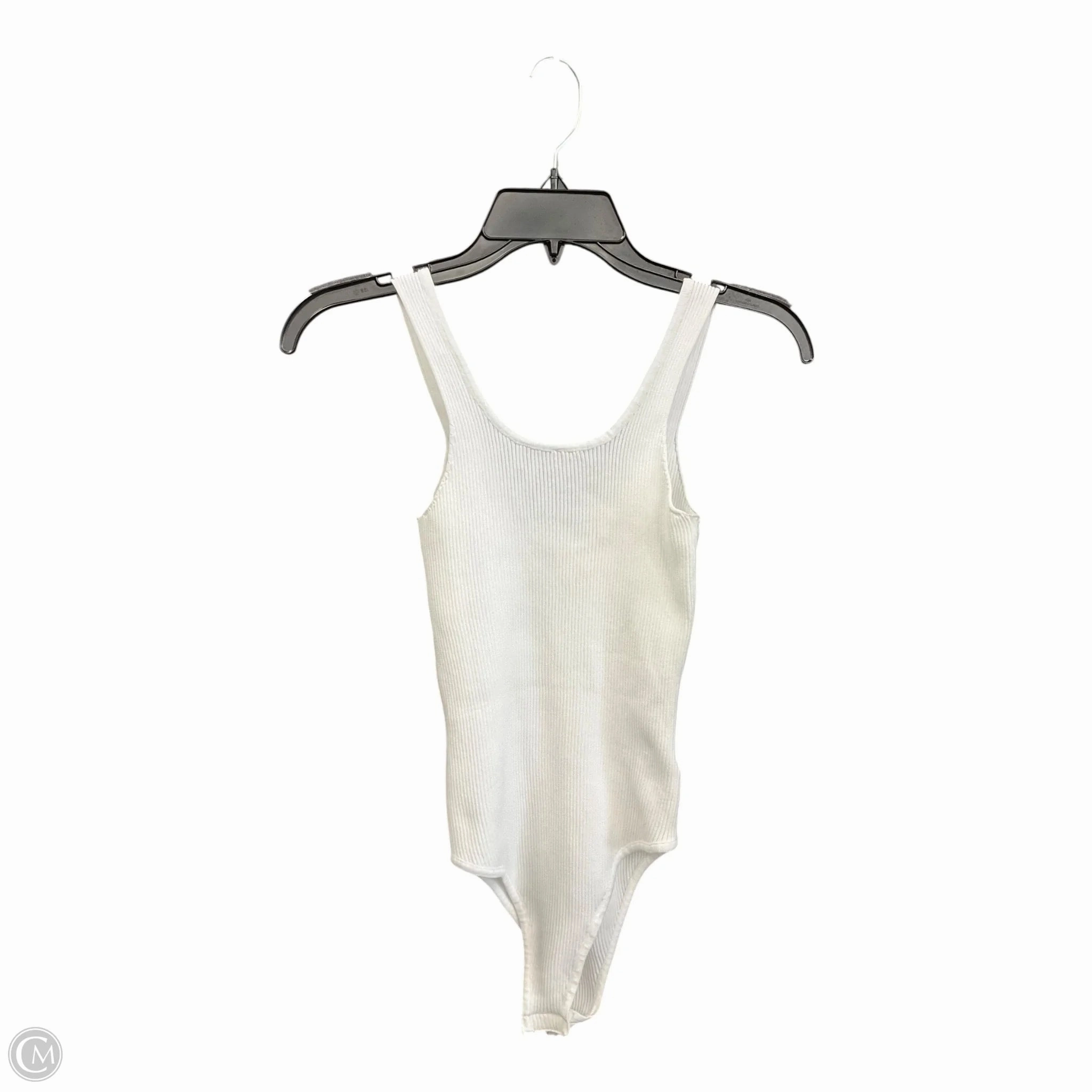 NoiseReduciting Zipper Bodysuit By Clothes Mentor In White, Size: S