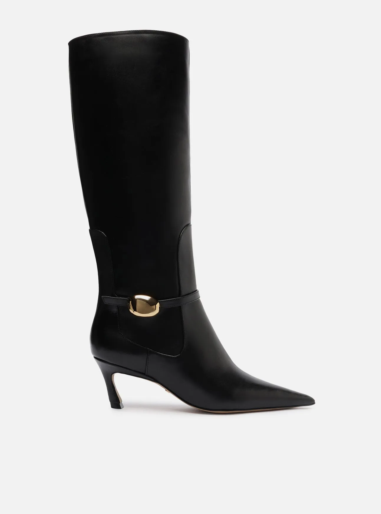 Farrah Low Stiletto Leather Boot Sporty Design Waterproof Snow Trekker