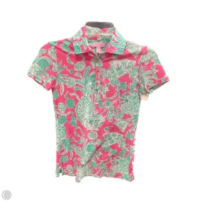 Top Short Sleeve Designer By Lilly Pulitzer In Green & Pink, Size: Xs All Purpose Wear