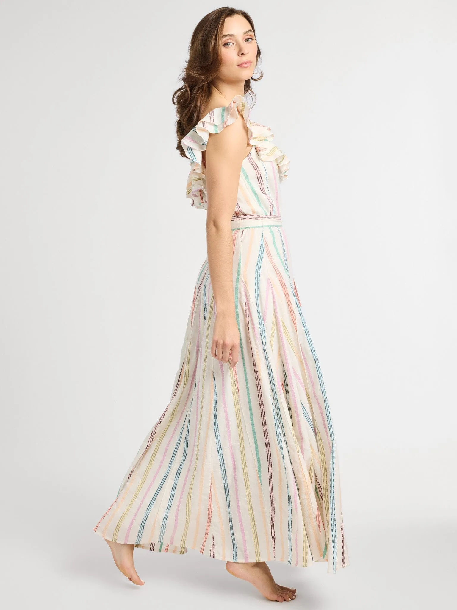 Yvonne Dress in Mallorca Stripe Subtle Charm Hot Now