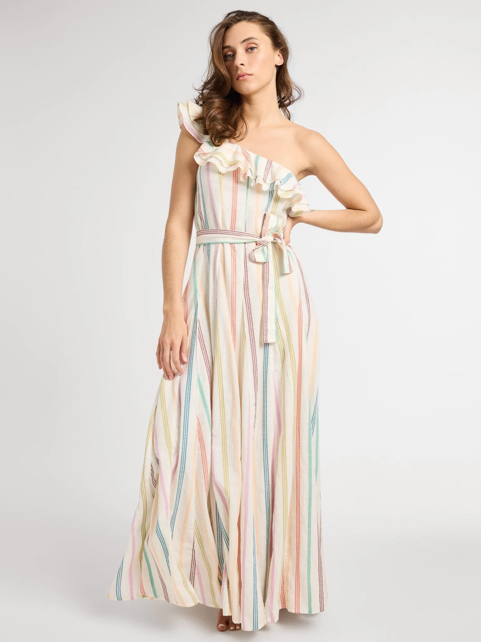 Yvonne Dress in Mallorca Stripe Side-Zip Elegant Everyday