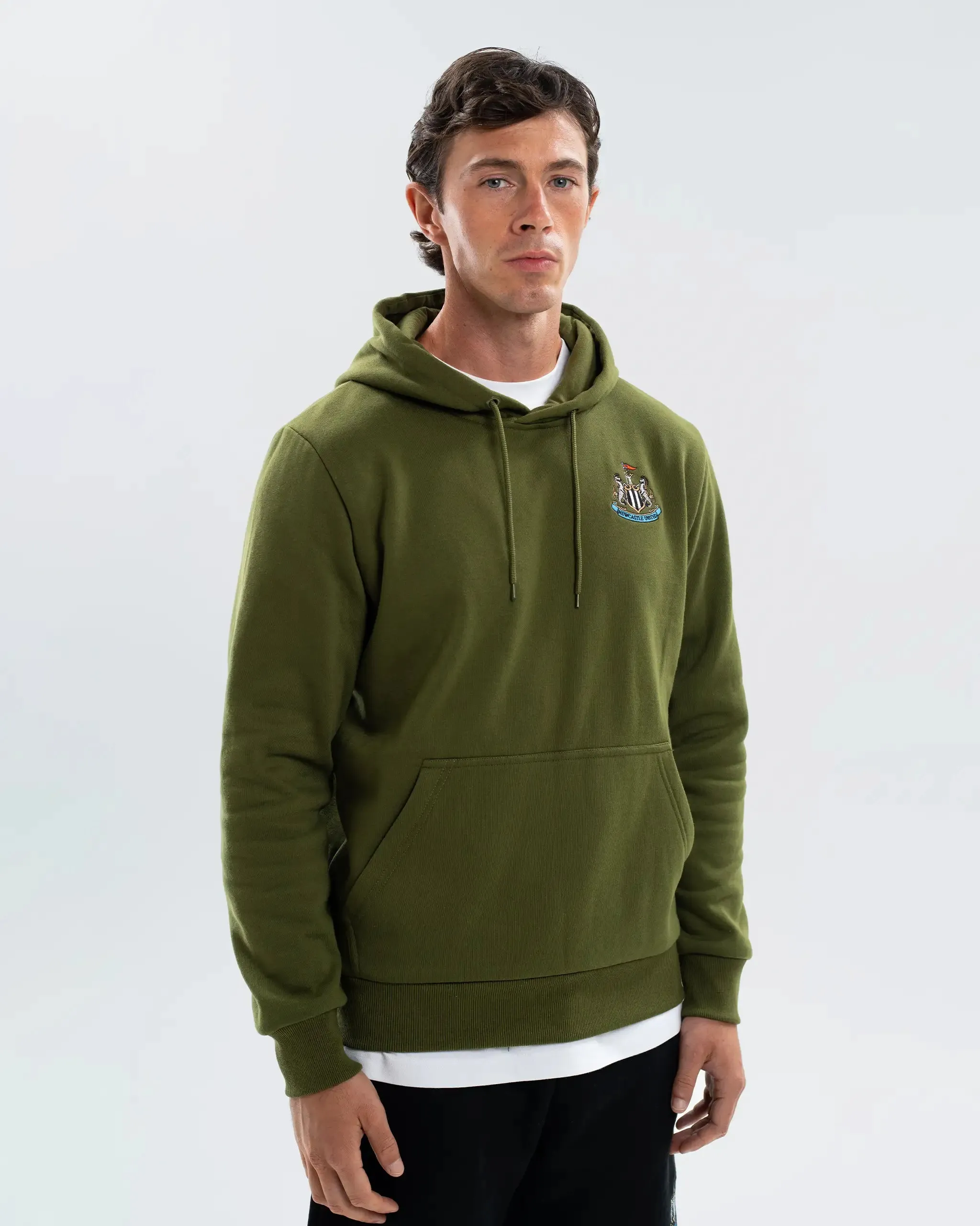 Newcastle United Men's Essentials Range Khaki Hoodie Recycled Material Composition