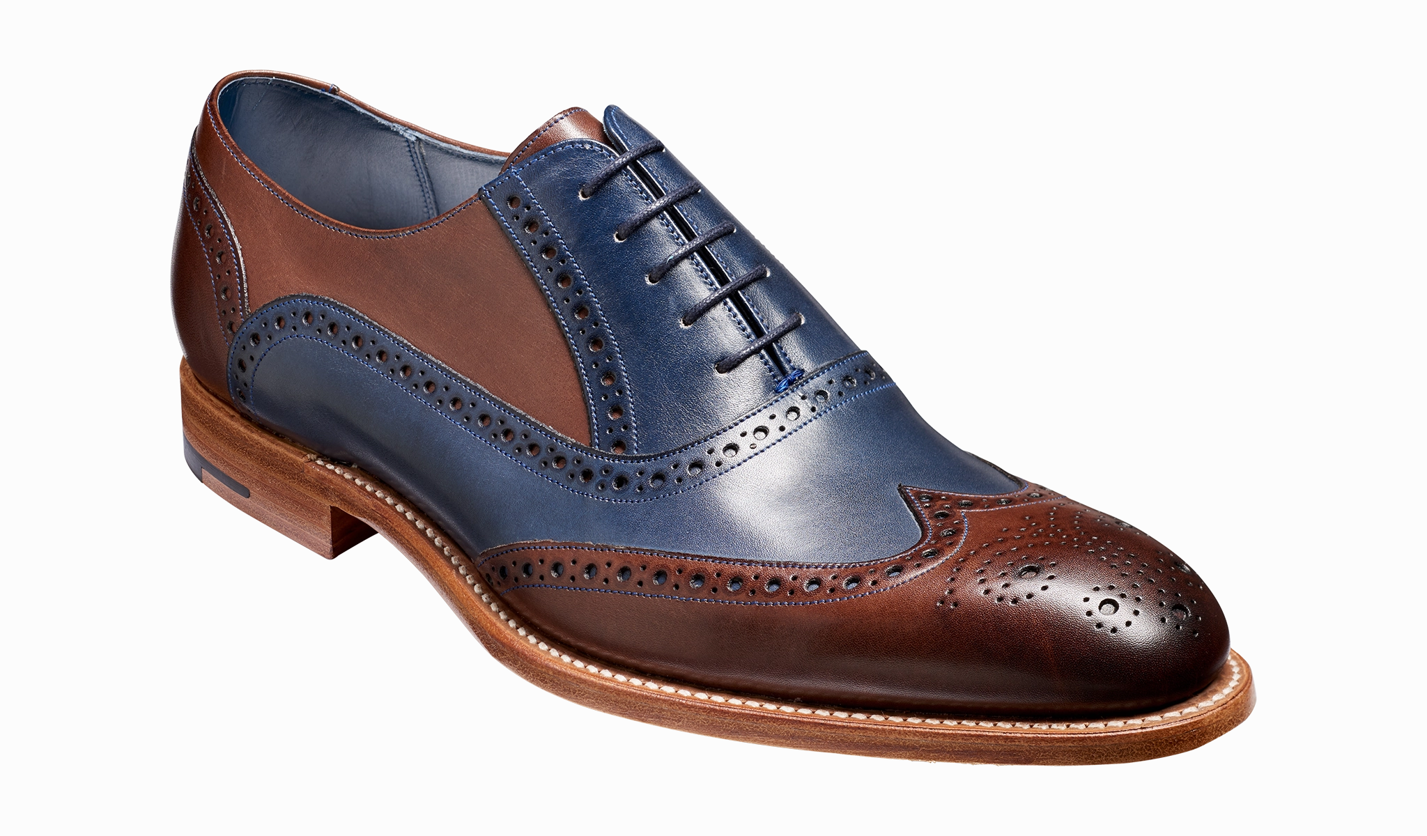 Balanced Structure Dress Code Fit Comfortable Leather Shoes Valiant Multi - Ebony / Navy Hand Painted