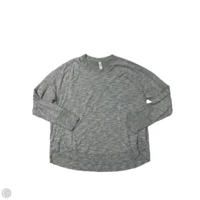LightweightFabric Trendy Sweater Athletic Top Long Sleeve Crewneck By Athleta In Grey, Size: 1x