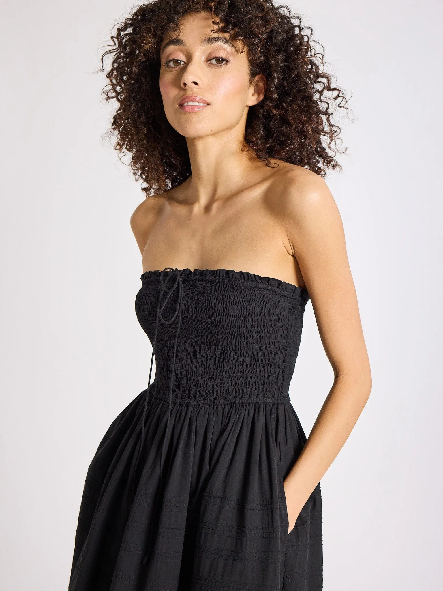 Florence Dress in Black Smart and Polished Hook-And-Eye