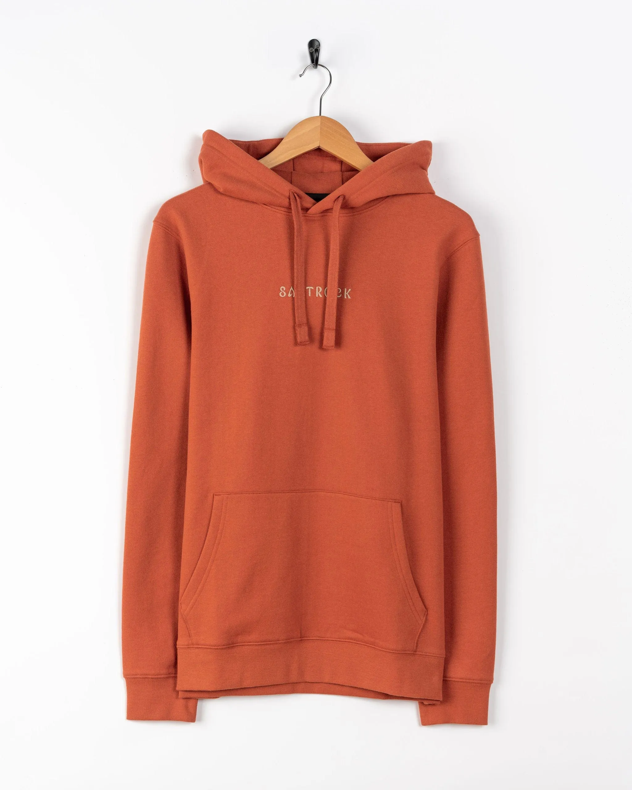 Yin Yang Sun - Mens Pop Hood - Orange Casual Knit Perfectly Cozy