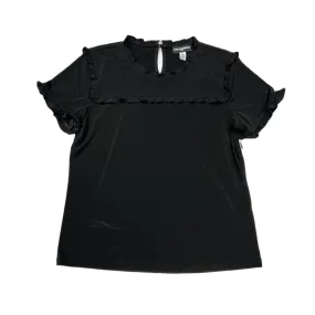 Effortless Design Black Top Short Sleeve Designer By Karl Lagerfeld, Size: M