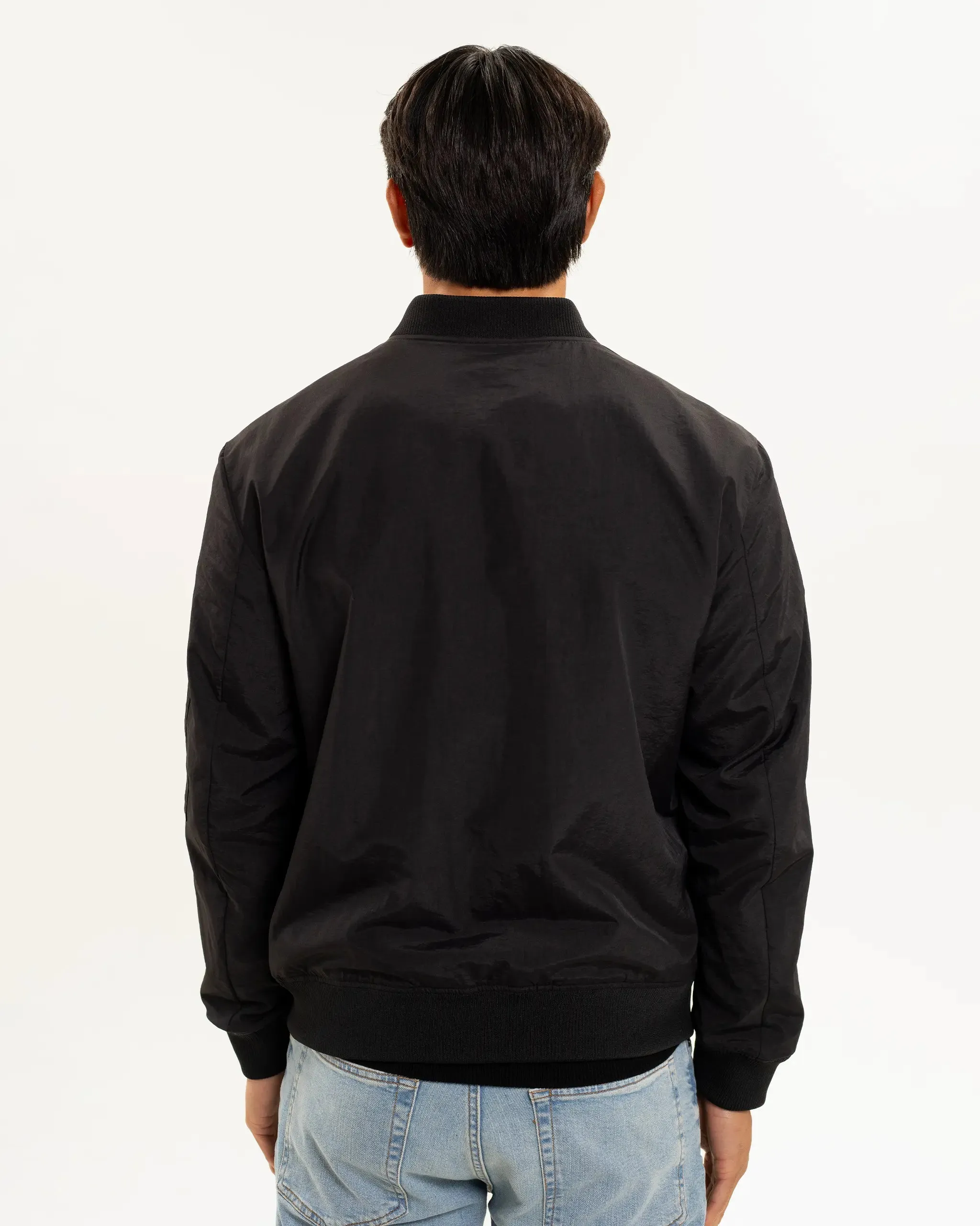 Abrasion Proof Shoulders Ergonomic Seams Newcastle United Men's Black Nylon Bomber Jacket
