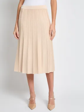 Daily Style Flared Braided Texture Pull-On Knit Midi Skirt - True Fit