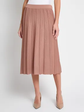 Flared Textured Soft Knit Midi Skirt, Charmeuse - True Fit Polished Style
