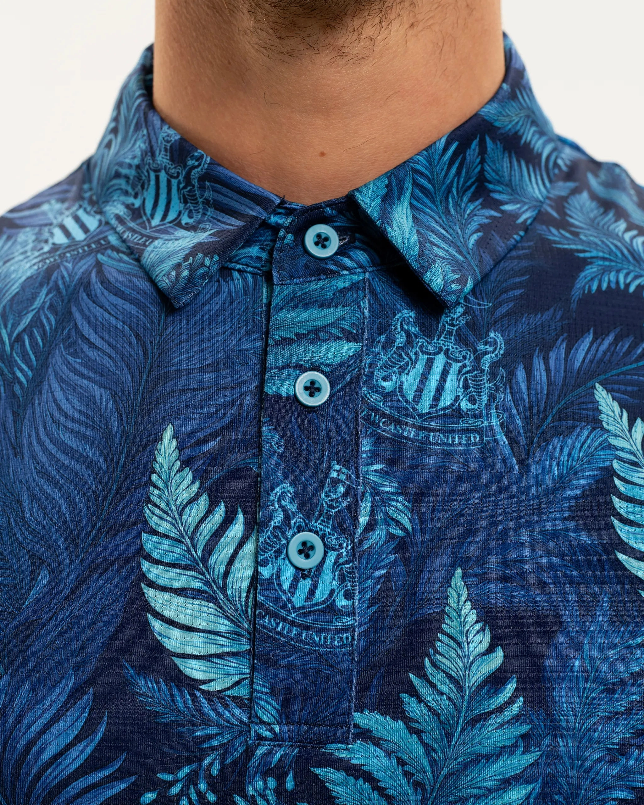 Functional Wear QuickDry Material Newcastle United Men's Aqua Feather Polo Shirt
