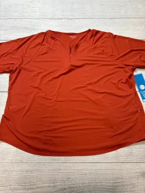 Metallic Fiber Blend AdvancedAirflowChannels Athletic Top Short Sleeve By Athleta In Orange, Size: 3x