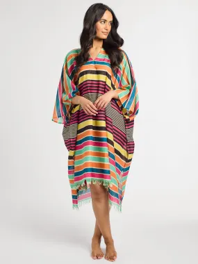 Georgia Caftan in Ibiza Stripe Wide Hemline