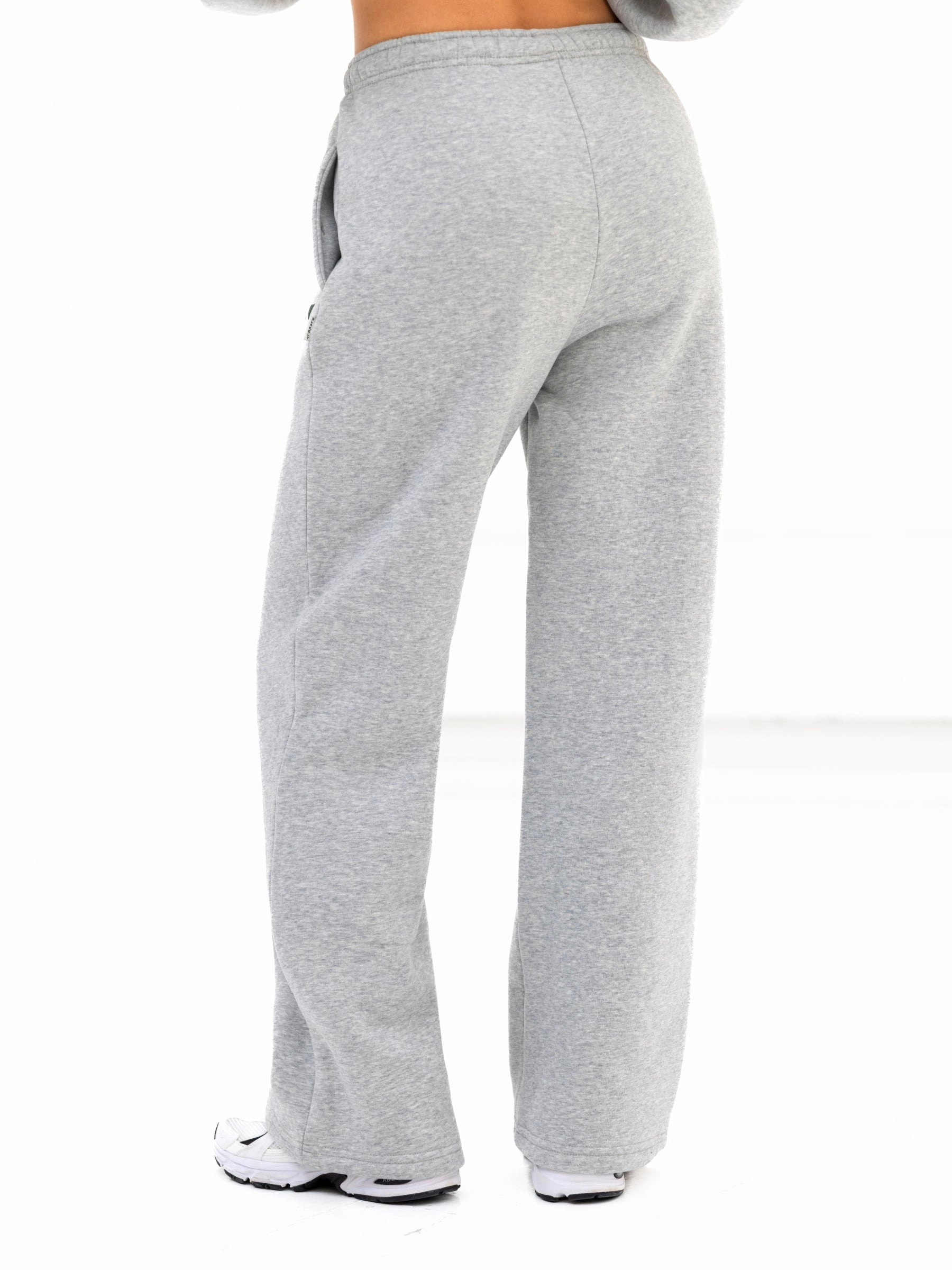 Cloud Print Wide Leg Sweatpants - Marl Grey Sleek Design