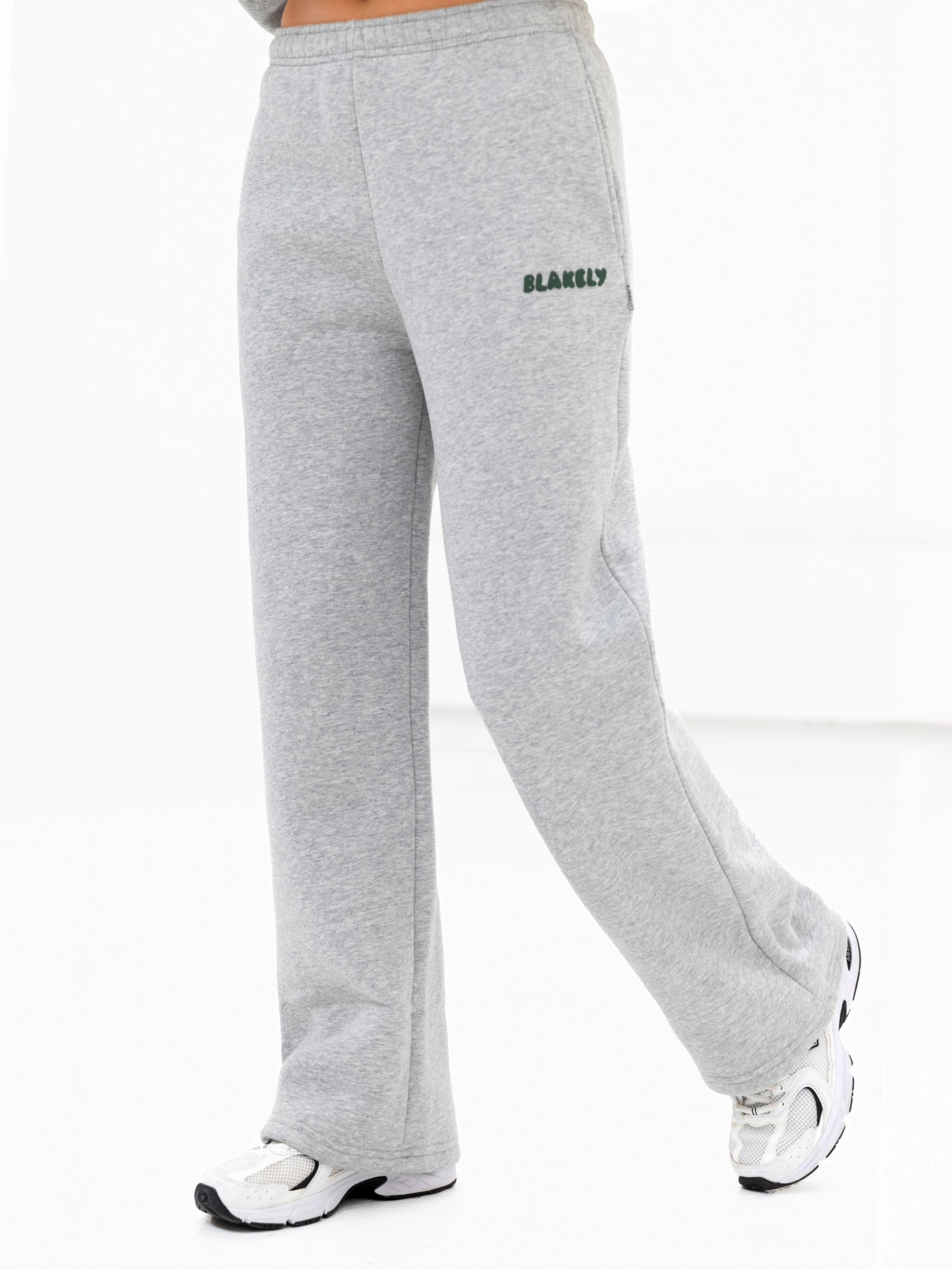 Cloud Print Wide Leg Sweatpants - Marl Grey MultiPocket