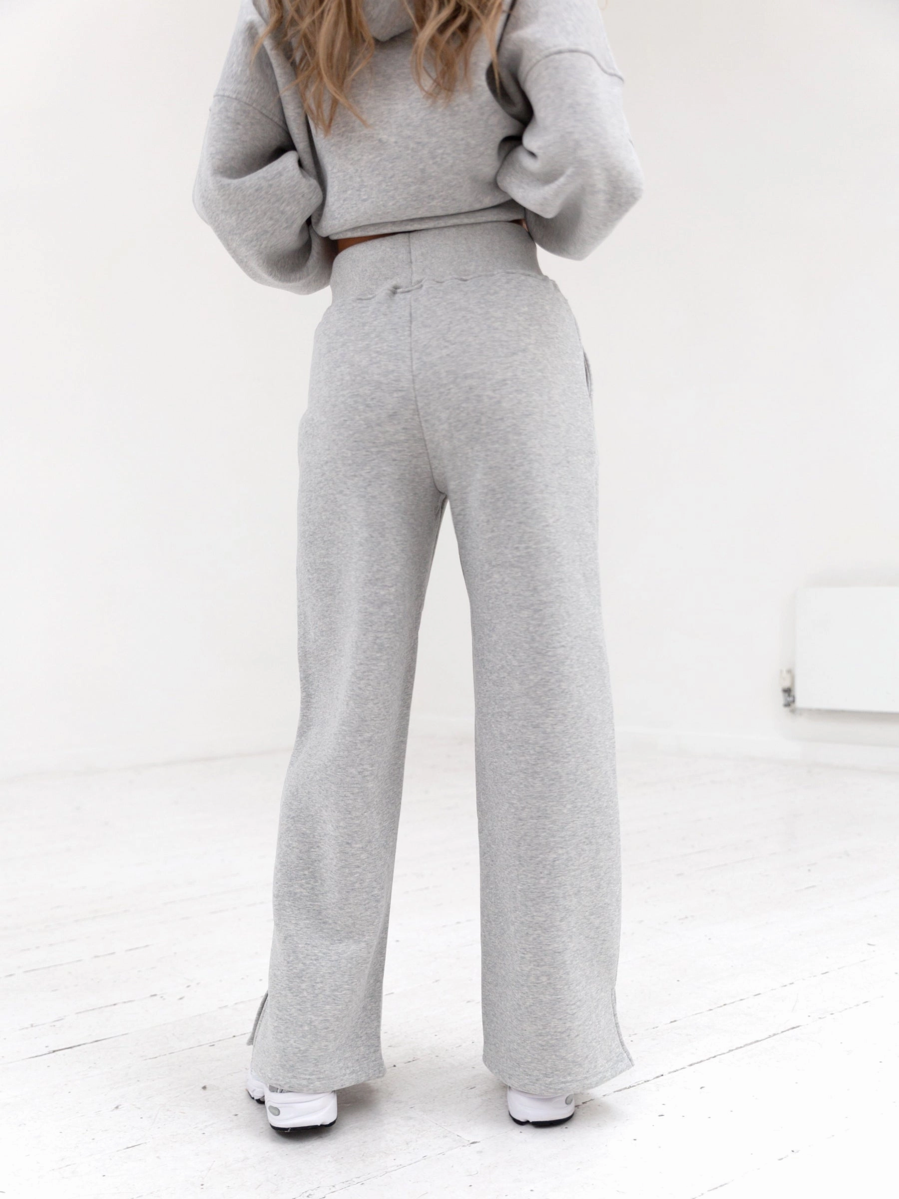 Comfort Flex Casual Appeal Varsity Wide Leg Sweatpants - Marl Grey