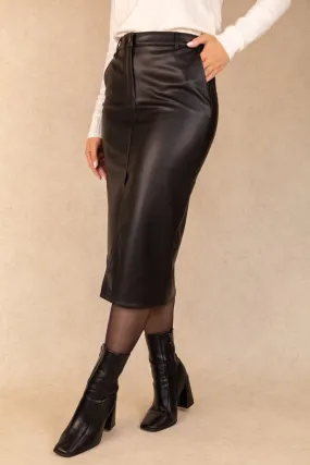 Classic Comfort Opaque finish Alexa High Waisted Black Skirt