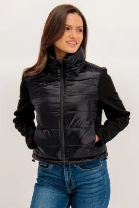 Pocket Placement Simple Comfort Sophie Cropped Mixed Black Jacket