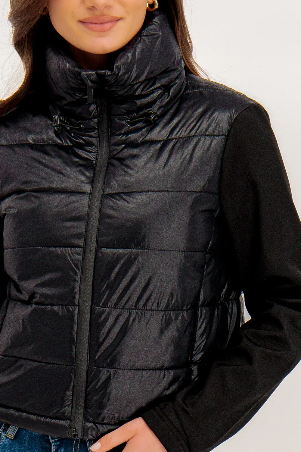 Sophie Cropped Mixed Black Jacket Affordable Fashion