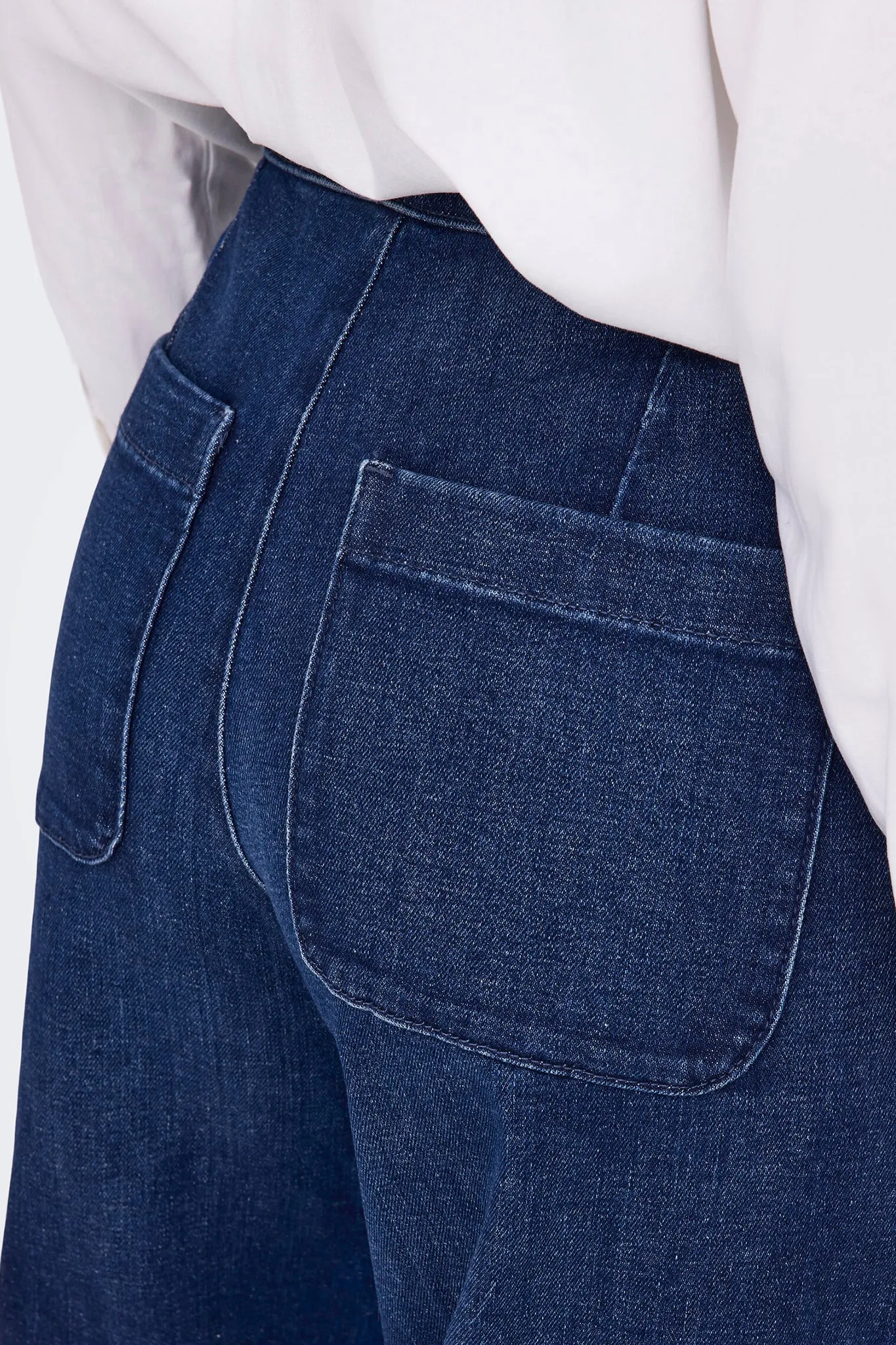 Stable Shape HiddenPockets Madison High Waisted Wide Leg Button Jean