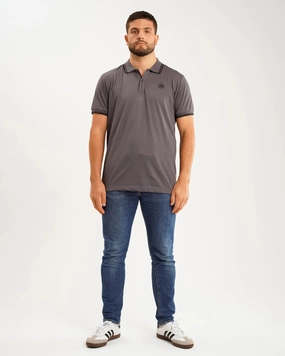 Newcastle United Men's Black Label Grey Polo Shirt Professional Layers Trendy Prints