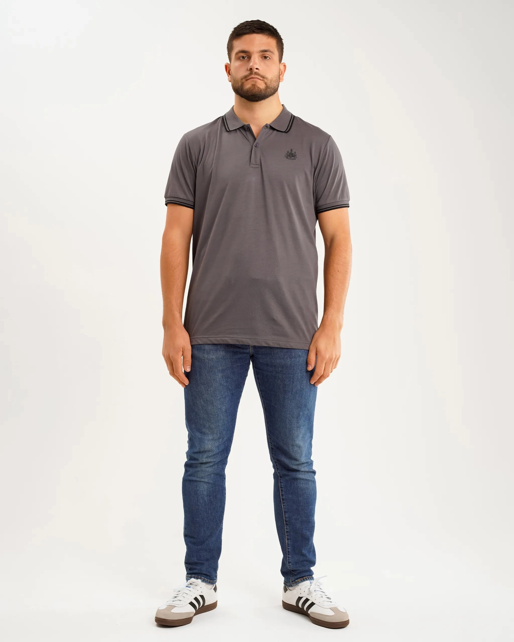 Sport Flex Comfortable Design Newcastle United Men's Black Label Grey Polo Shirt