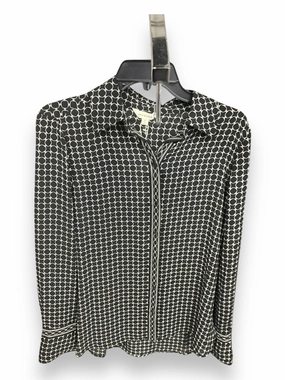 Colorfast Dye Method Blouse Long Sleeve By Max Studio In Black & White, Size: M