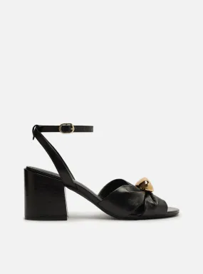 Flora Mid Block Leather Sandal Soft Material
