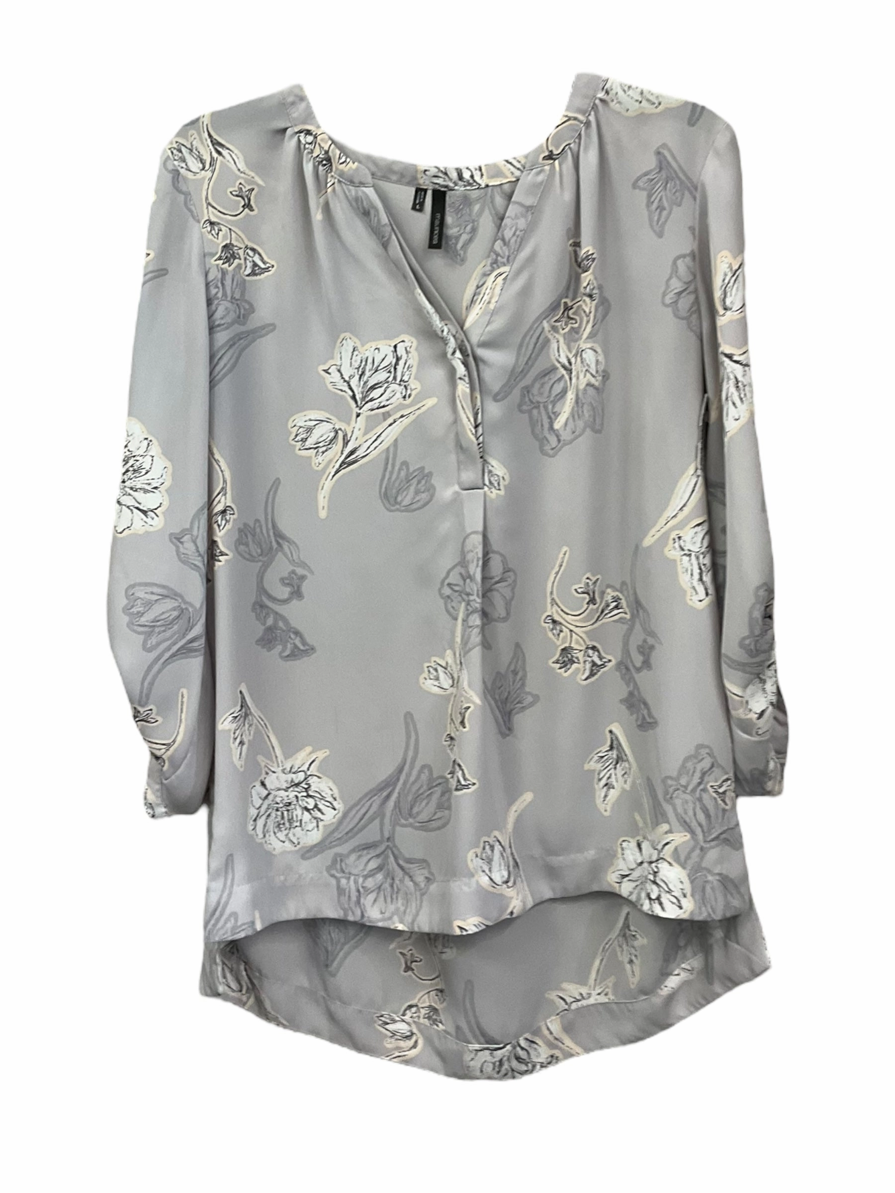 Floral Print Top 3/4 Sleeve Maurices, Size L MultiPocketDesign