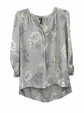 Floral Print Top 3/4 Sleeve Maurices, Size L MultiPocketDesign