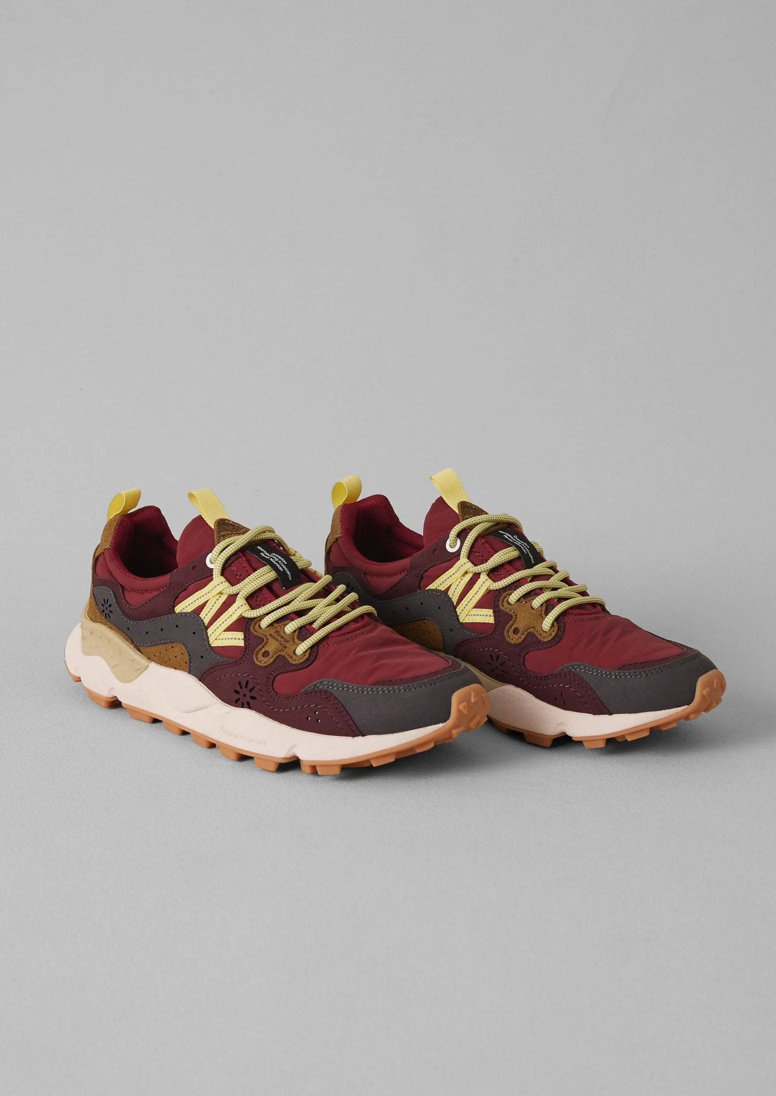 Flower Mountain Yamano Kaiso Panelled Sneakers | Brick/Iris Breathable panel Abrasion Resistant Welding