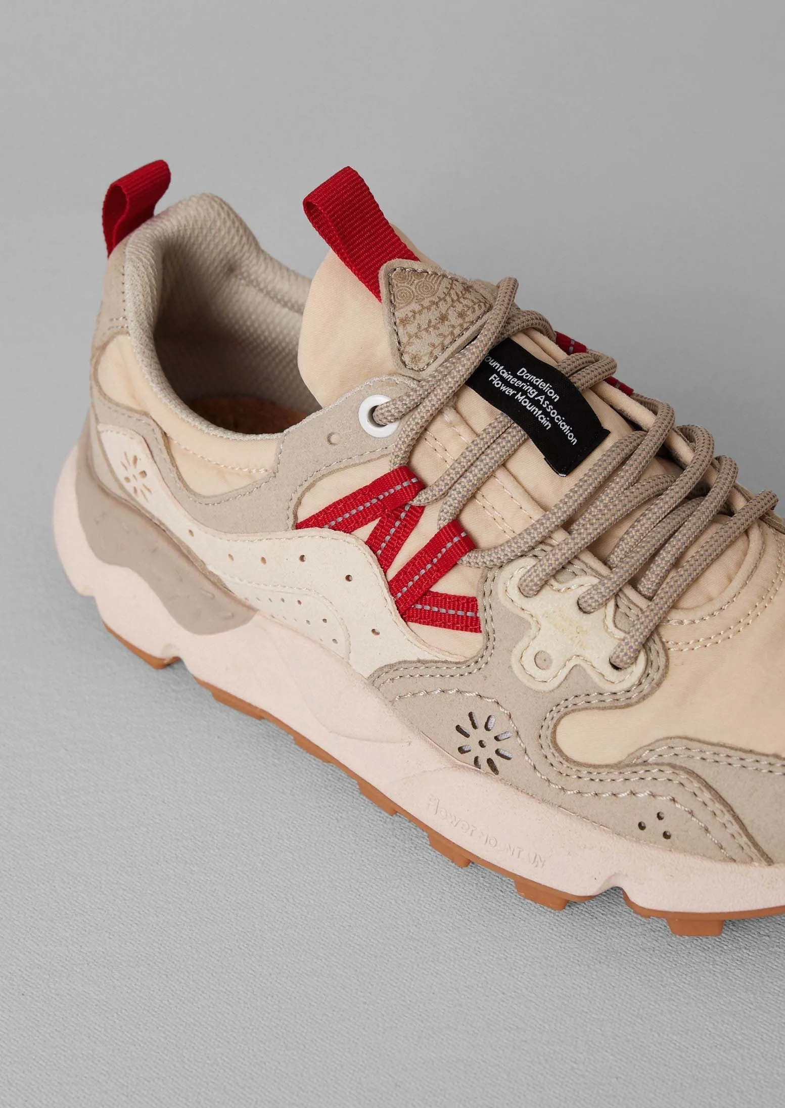 Flower Mountain Yamano Kaiso Sneakers | Cherry/Chalk Cushioned heel All Day Pace