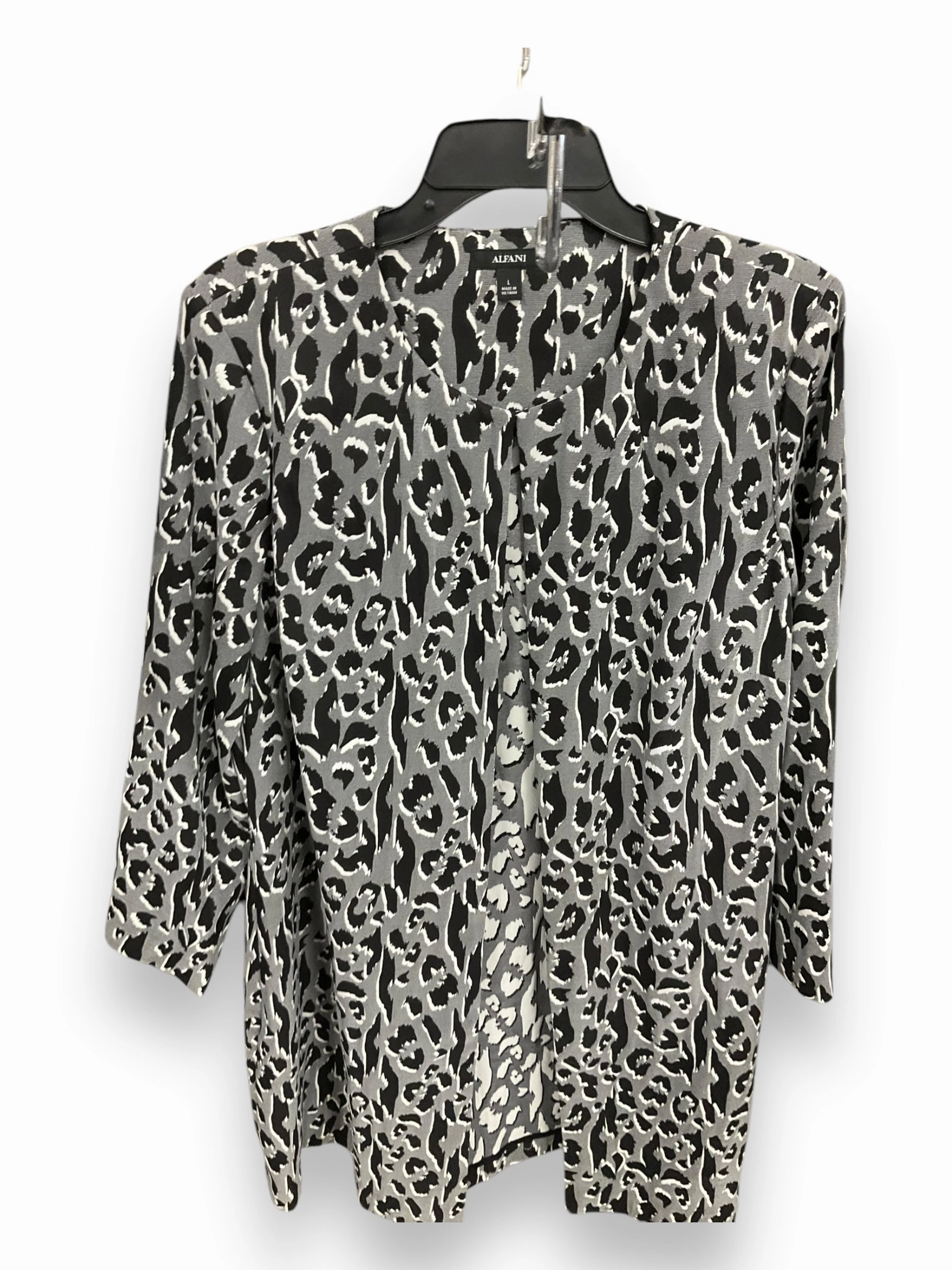 Cardigan By Alfani In Black & Grey, Size: L Slim Fit Design