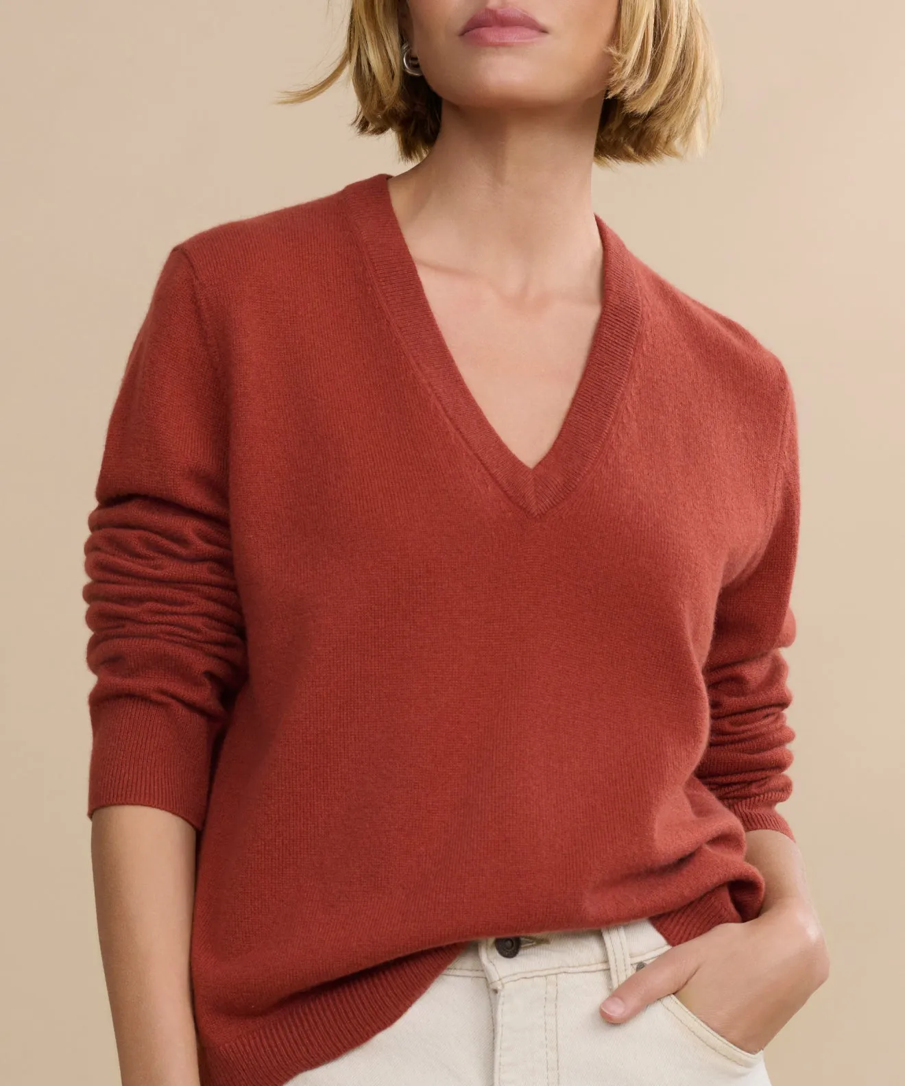 relaxed shape Layering Fit Flynn Cashmere Sweater