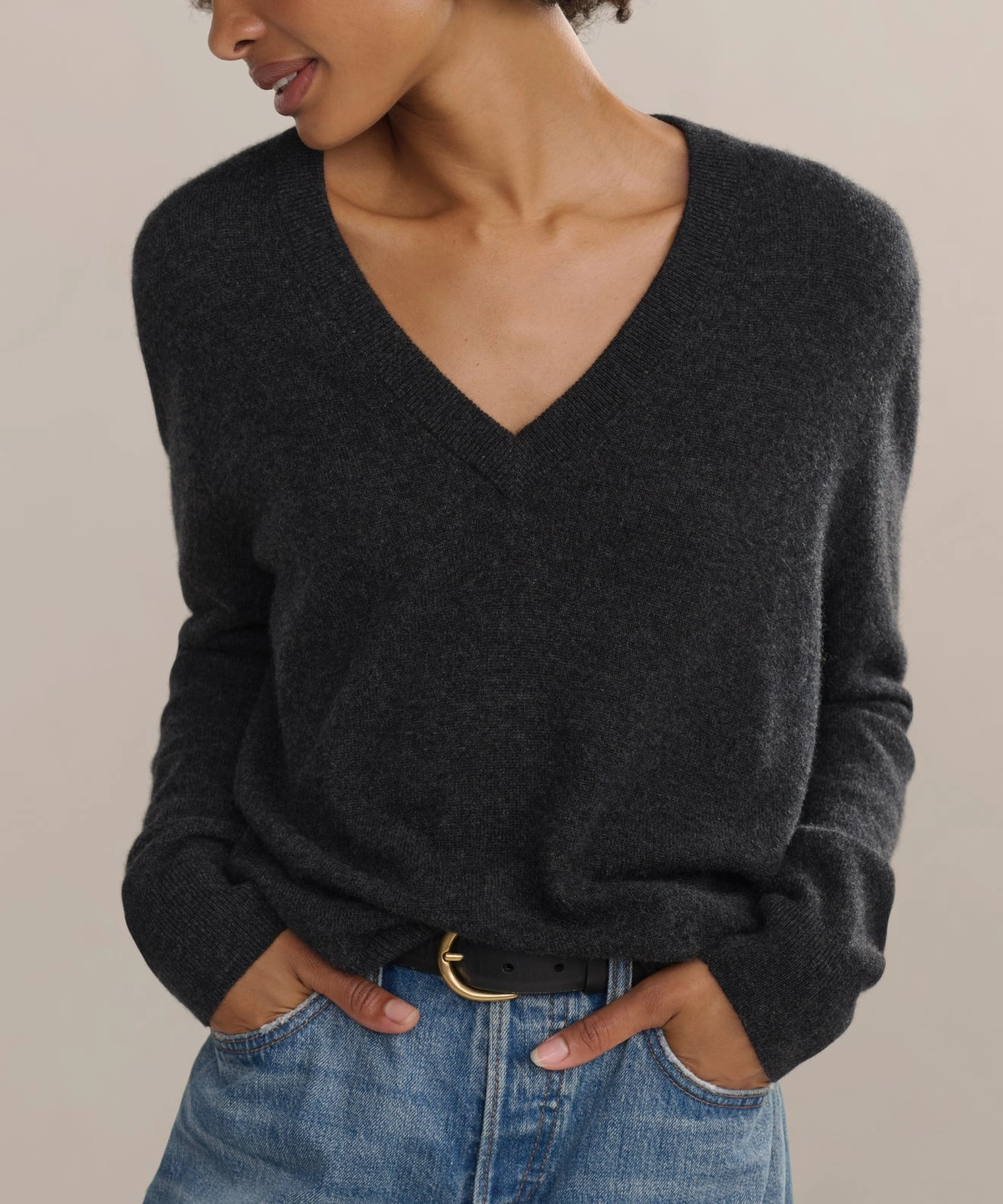 Flynn Cashmere Sweater Recycled Material Crafting Quick Fit Stretch