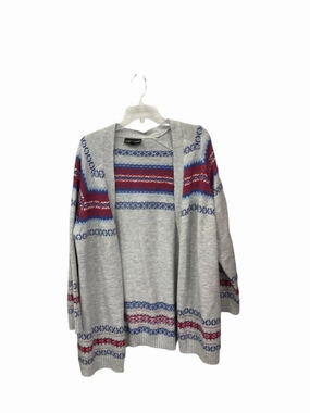 Cardigan By Lane Bryant In Grey, Size: Xl HeatRegulating Yarn Dyed Pattern Cloth