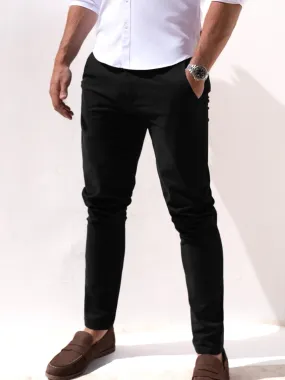 Stretch Chinos - Black Low Maintenance Fabric
