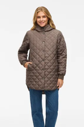 Simple Comfort Tate Falcon Brown Quilted Hooded Jacket