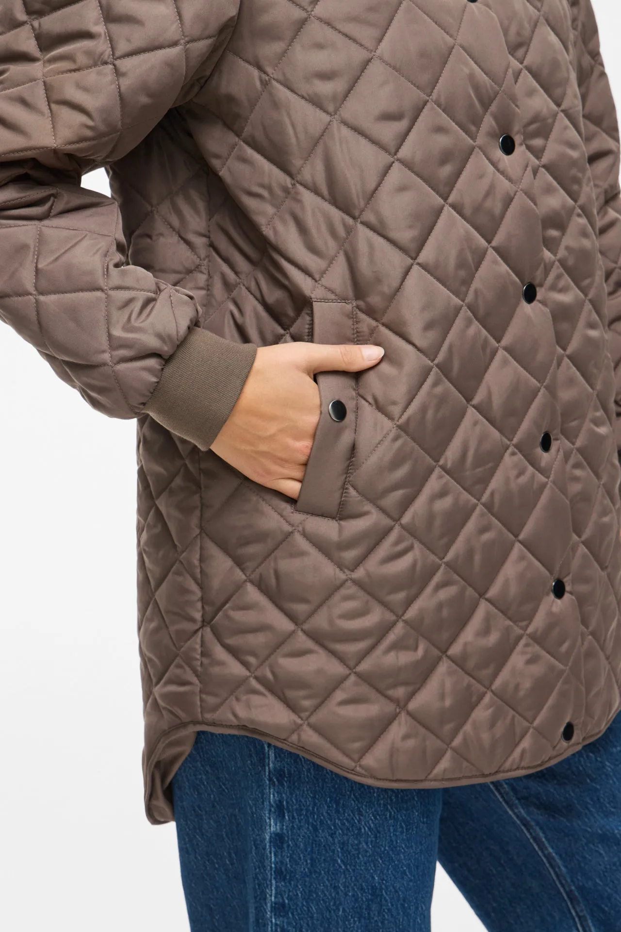Tate Falcon Brown Quilted Hooded Jacket Lightweight insulation Noise Reducing Hardware