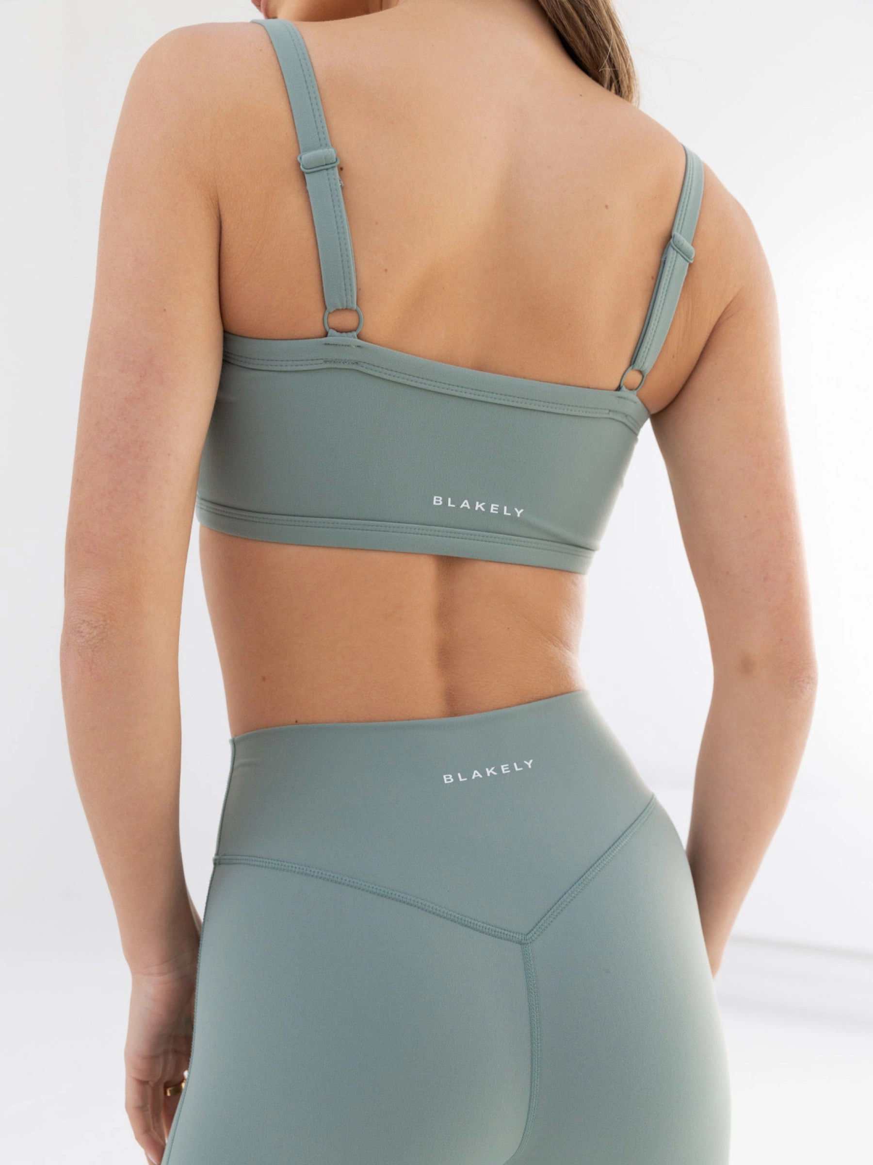 Ultimate Sports Bra - Sage Green Interlock Stitching