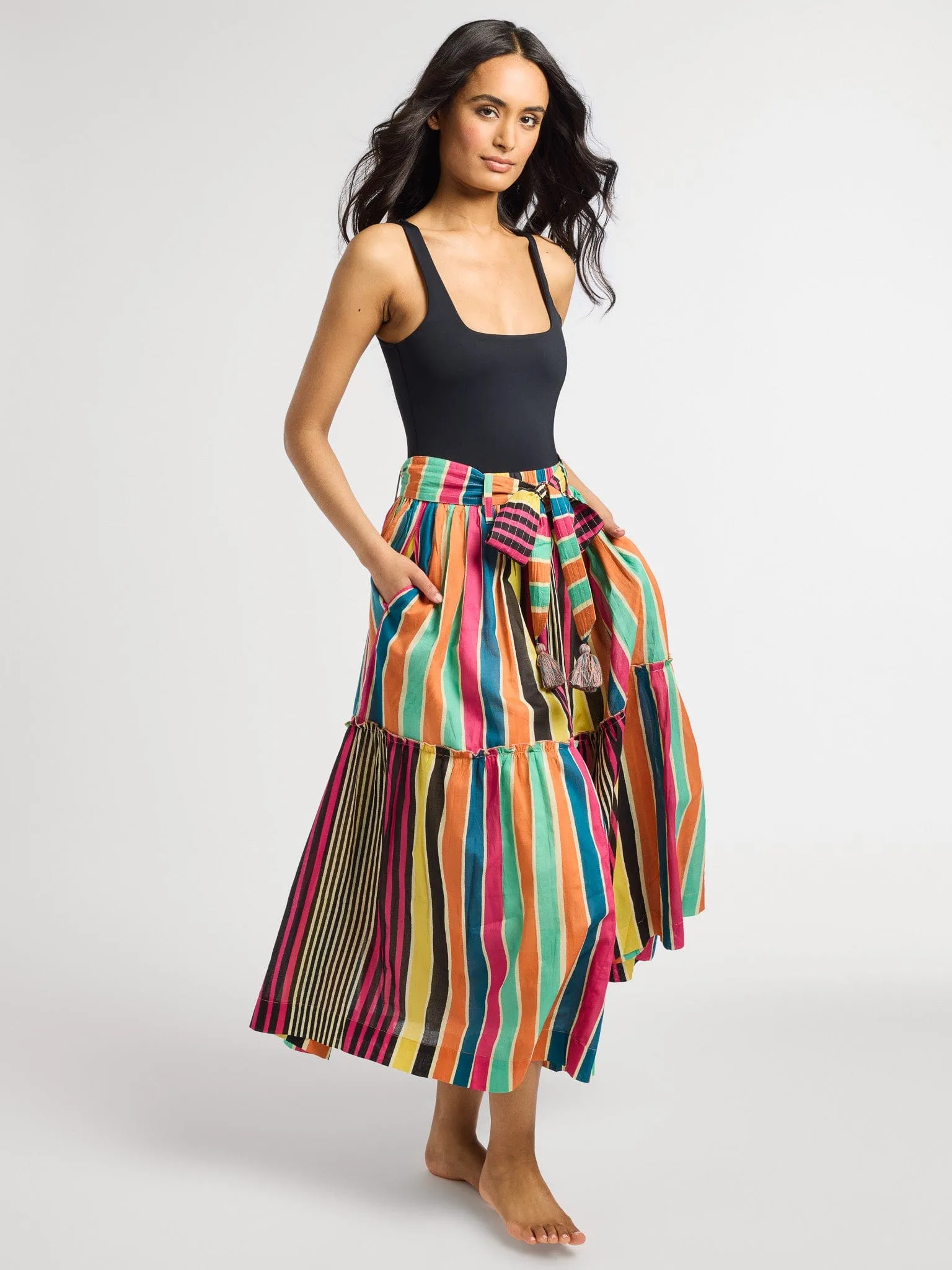 Franc?oise Skirt in Ibiza Stripe Relaxed Feel Maximalist look