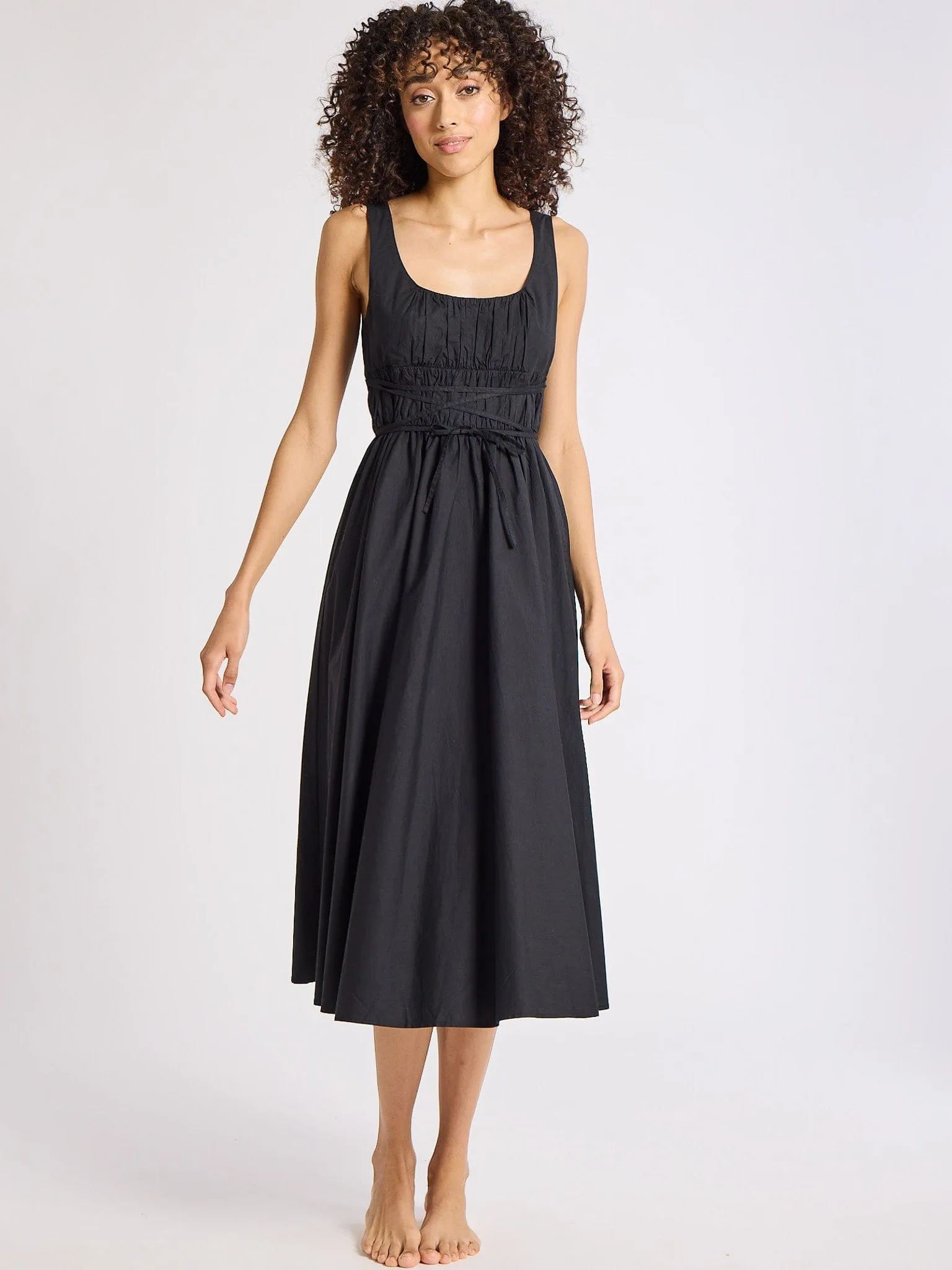 Smooth Texture Frannie Dress in Black