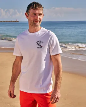 Comfy Performance Wear LongLastingColor Wave Rider Devon - Mens Short Sleeve T-Shirt - White