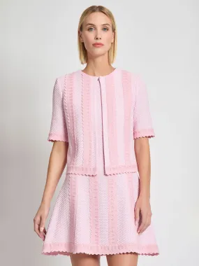 Heritage Scalloped Trim Knit Jacket - Modern Fit nylon blend