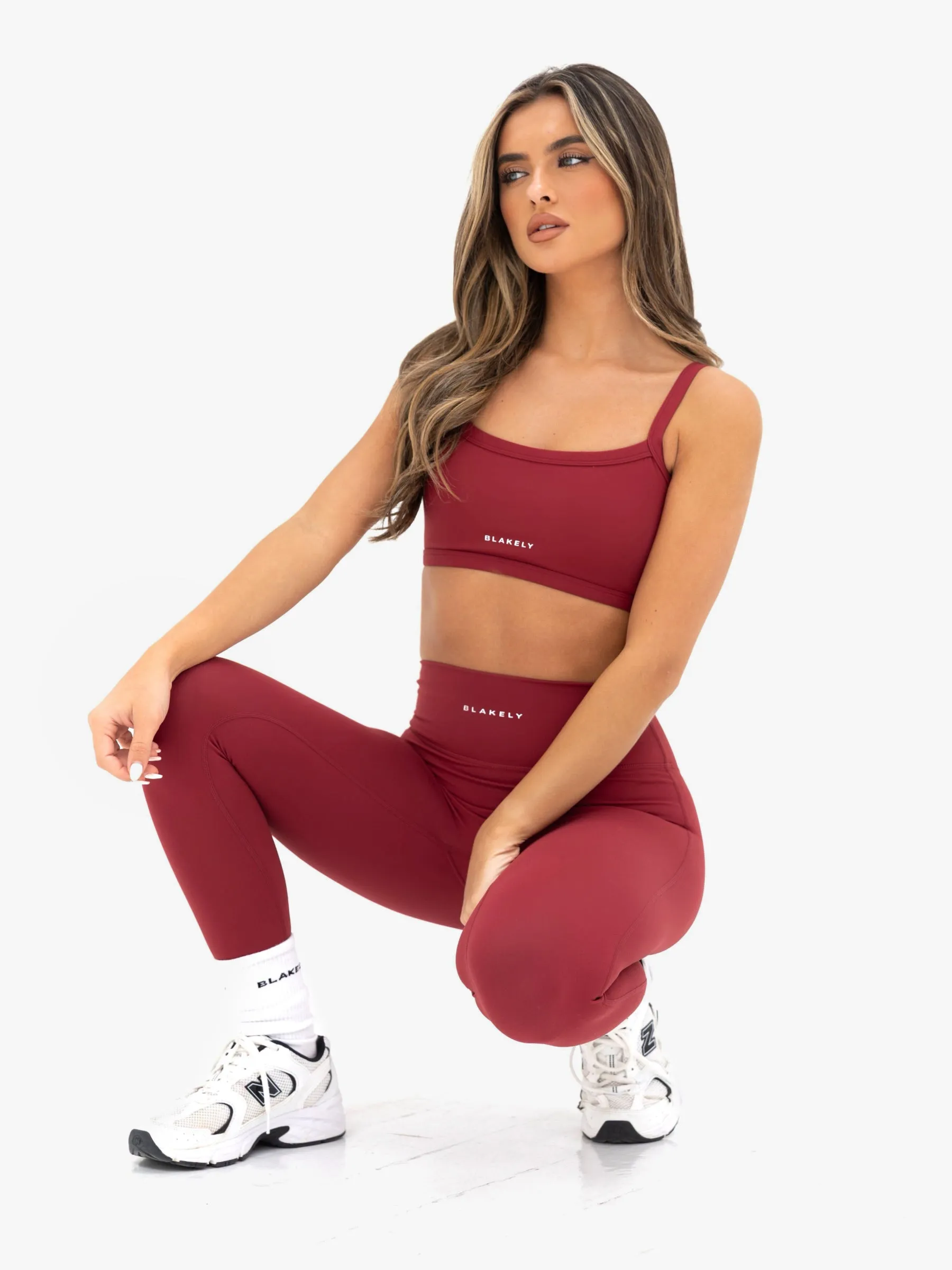 Daily Routine Rib Knit Power Feel Ultimate Active Leggings - Classic Red